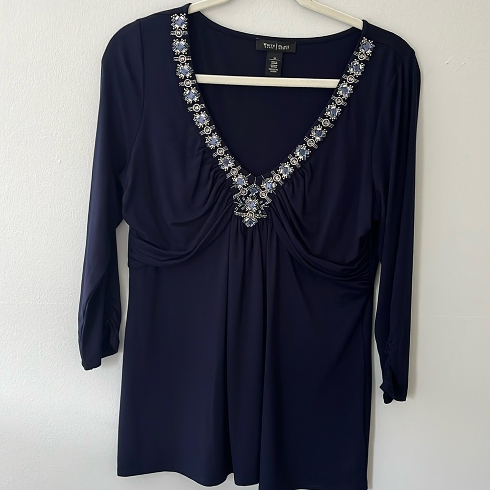WHBM Blouse Size M Navy